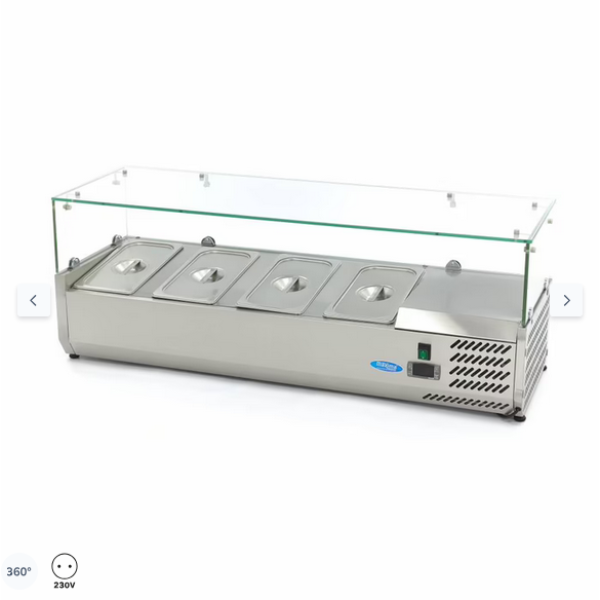  Ψυγείο προετοιμασίας πάγκου 120cm - Χωράει 4 x 1/3 GN